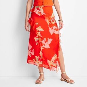 BNWT Asymmetrical Ruffle Maxi Skirt - Future Collective™ with Jenee Naylor SZ 12